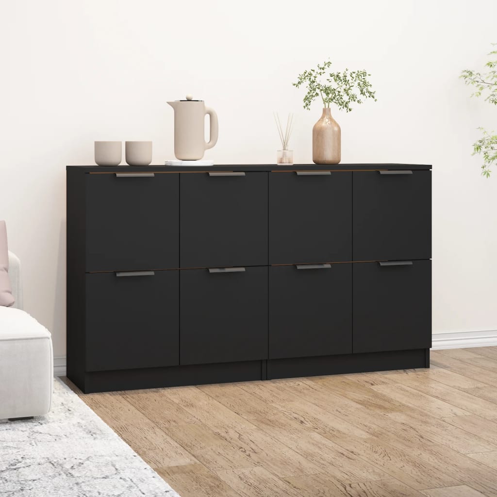 vidaXL Senkit 2 kpl musta 60x30x70 cm tekninen puu