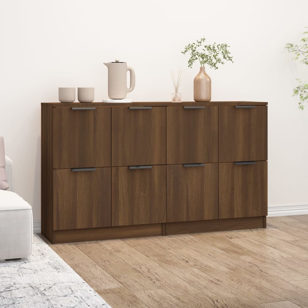vidaXL Senkit 2 kpl ruskea tammi 60x30x70 cm tekninen puu