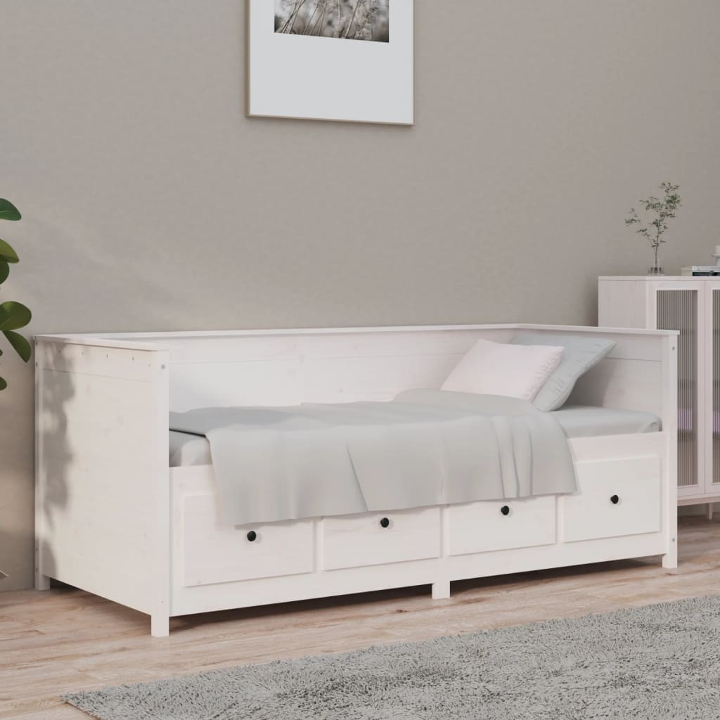 vidaXL Vuodesohva ilman patjaa valkoinen 90x190 cm täysi mänty