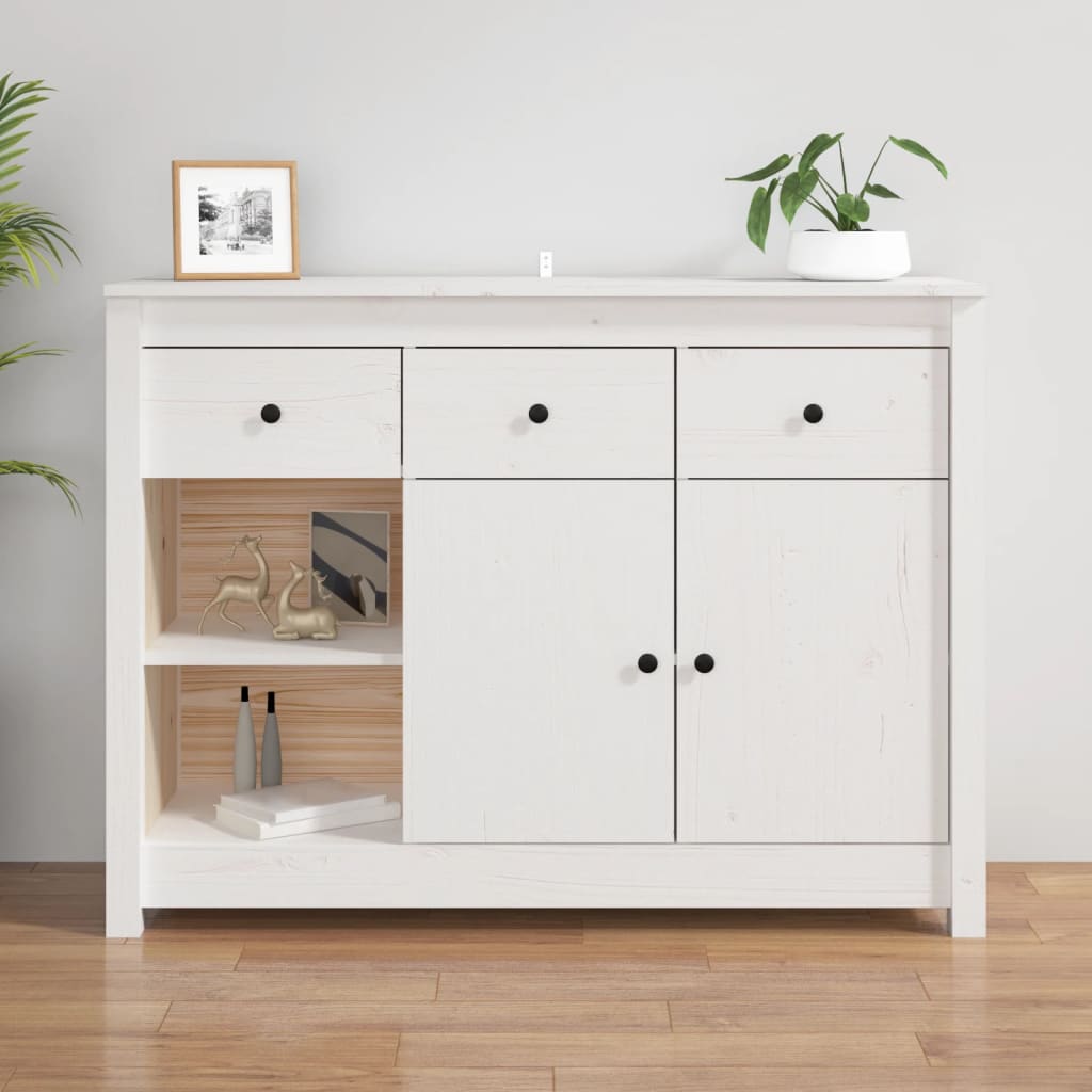 vidaXL Senkki valkoinen 100x35x74 cm täysi mänty