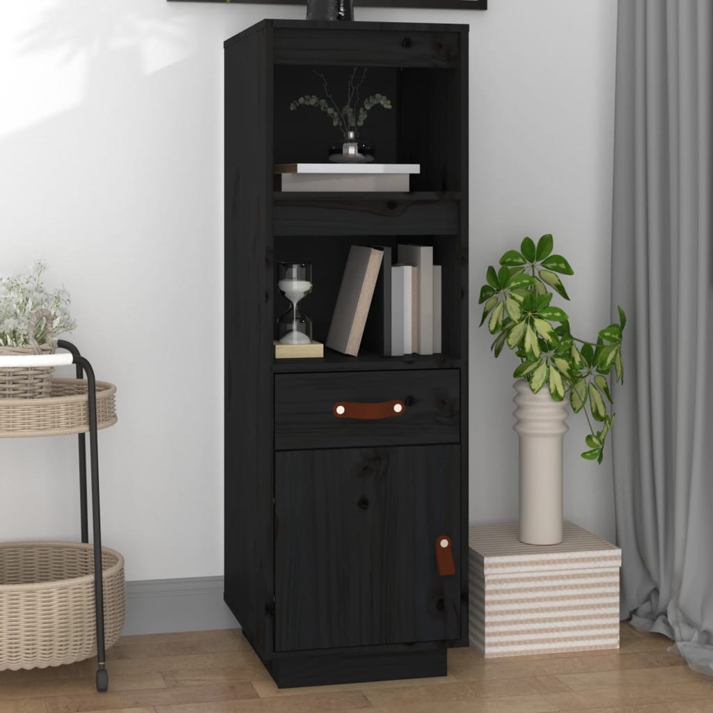 vidaXL Kaappi musta 34x40x108,5 cm täysi mänty