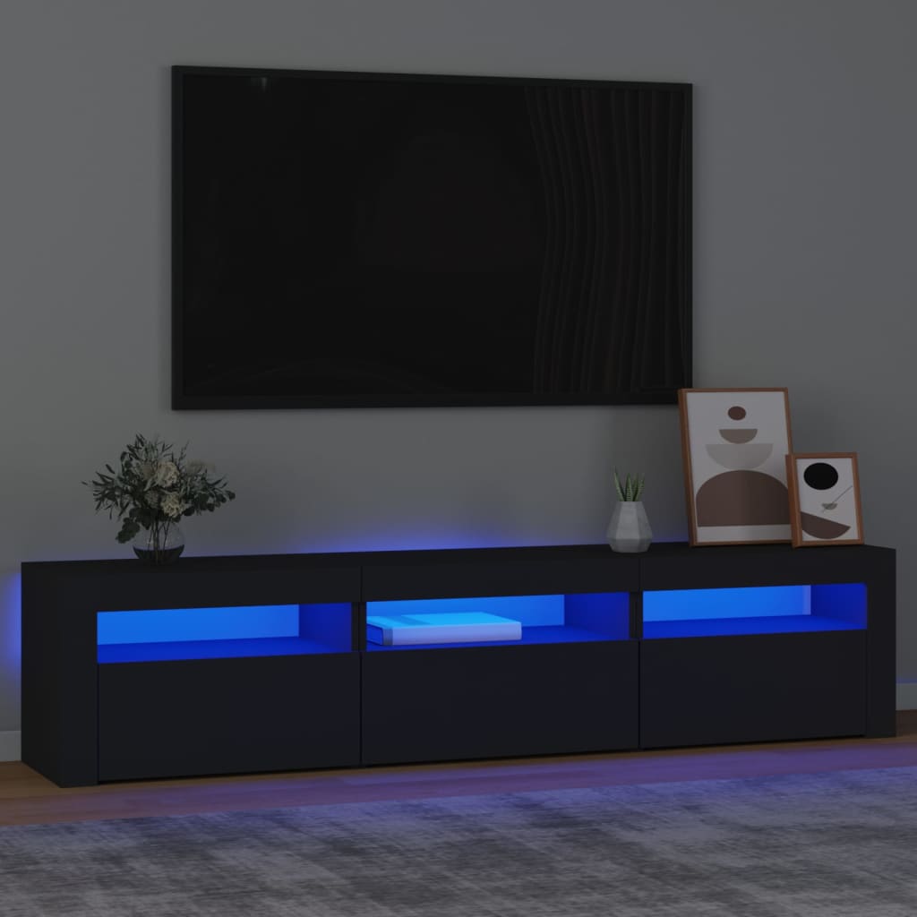 vidaXL TV-taso LED-valoilla musta 180x35x40 cm