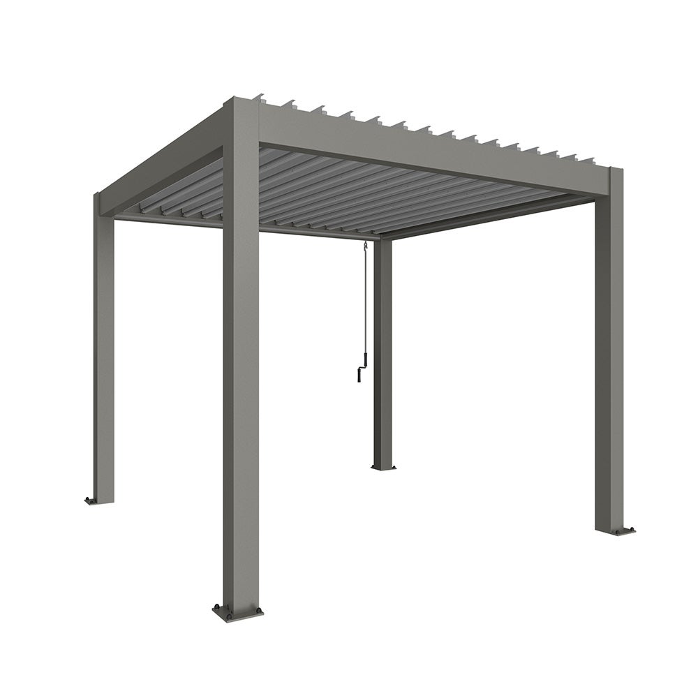 Biohort, Pergola koko 3 x 3 metallinen quartz harmaa/hopea