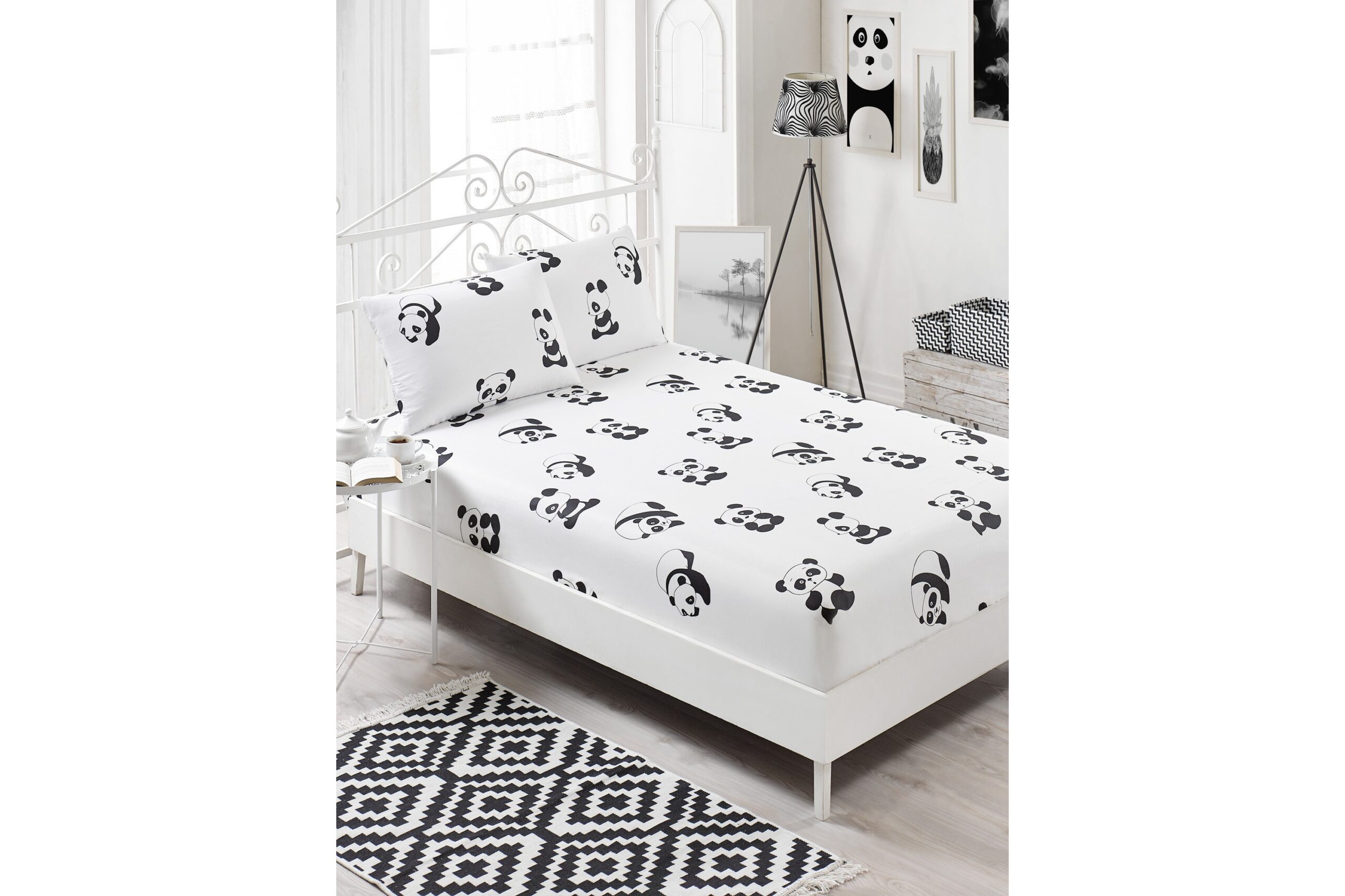 Lakana EnLora Home Tupla 160x200 cm+ tyynyliina - Musta/Valkoinen