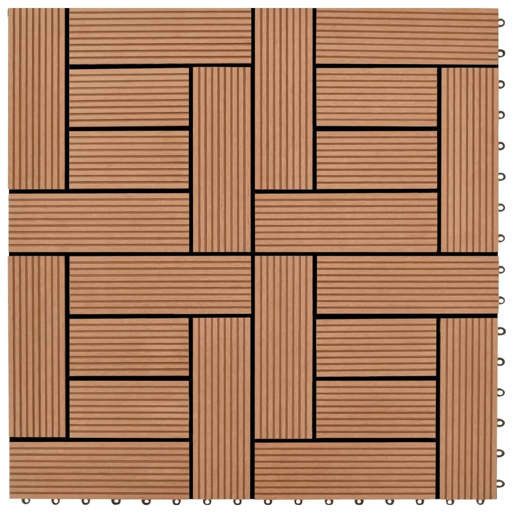 Ruskea 30 x 30 cm Terassilaatta WPC 1 Neliömetri 11 kpl - Ruskea