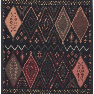 Retro kaksipuolinen puuvillamatto musta 140x200 cm