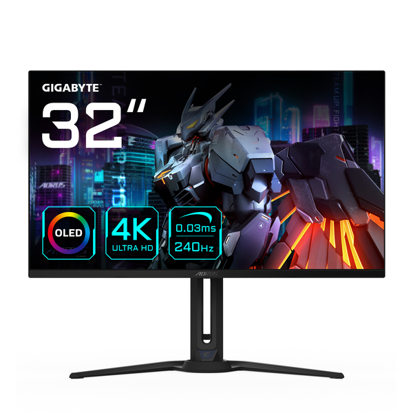 Gigabyte Aorus 32" FO32U2. UHD, 240Hz, 0.03ms, FreeSynd OLED -pelinäyttö