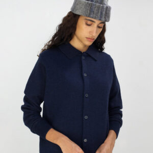 Knit Unisex Merino Wool Shirt Blue