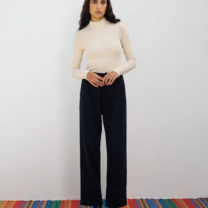 Ribbed Long-Sleeve Mockneck Sand