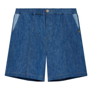 Mario Linen Shorts Patchwork Blue