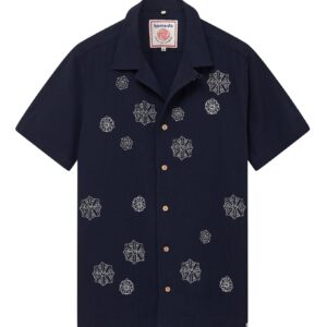 Spindrift Cotton Shirt Embroidery Navy Blue