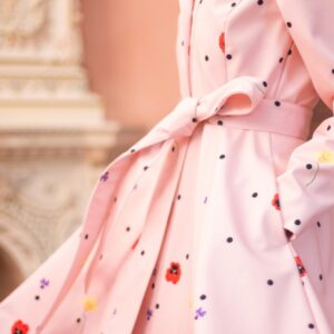 Soft Pink Belt with Floral Print Cotton Candy