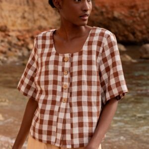 Maeve Button Linen Top