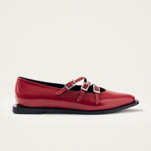 Jive Onix Red Leather Ballet Flats