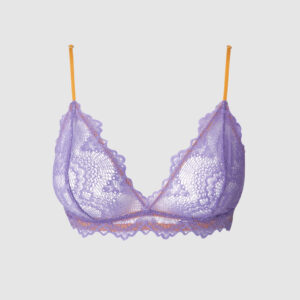 Lace Triangle Bralette Electric Lilac/Apricot