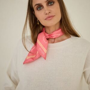 L'amour Silk Scarf Pink