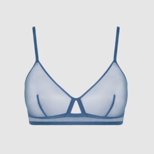 Mesh Cut-Out Kolmiomalliset Rintaliivit Sininen