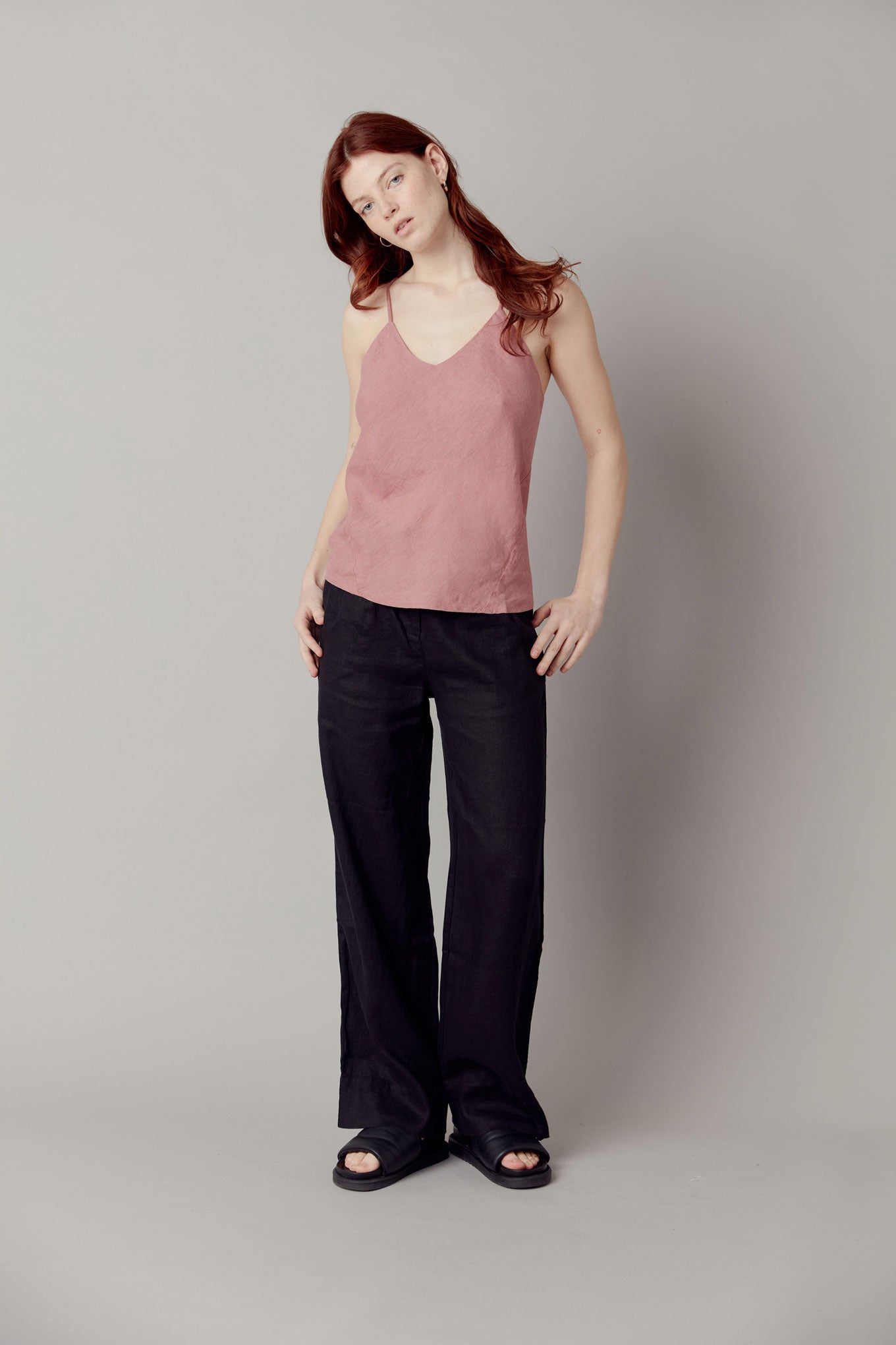 Lion Organic Linen Trousers Black