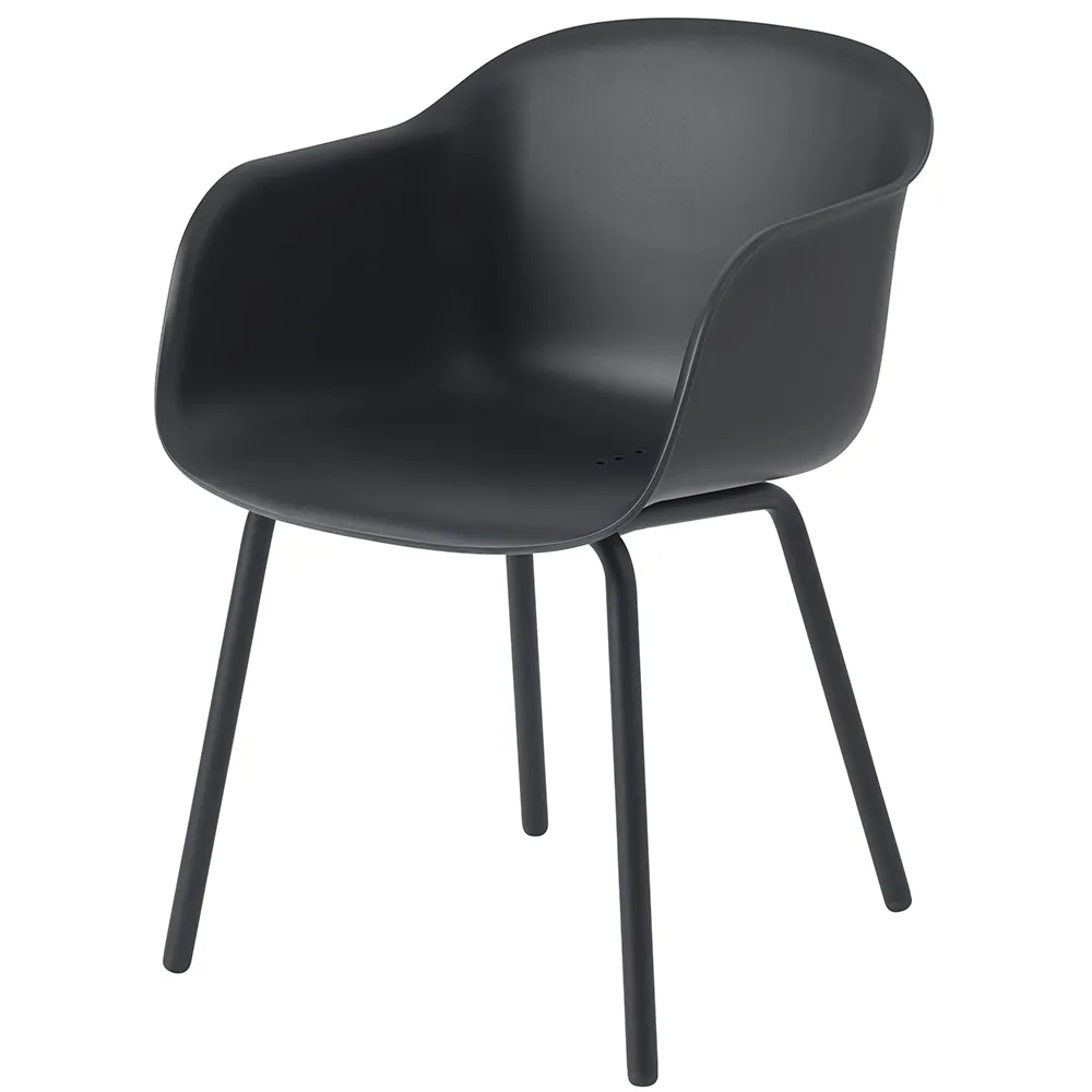 Muuto, Fiber Outdoor Tuoli käsinojalla Anthracite Black