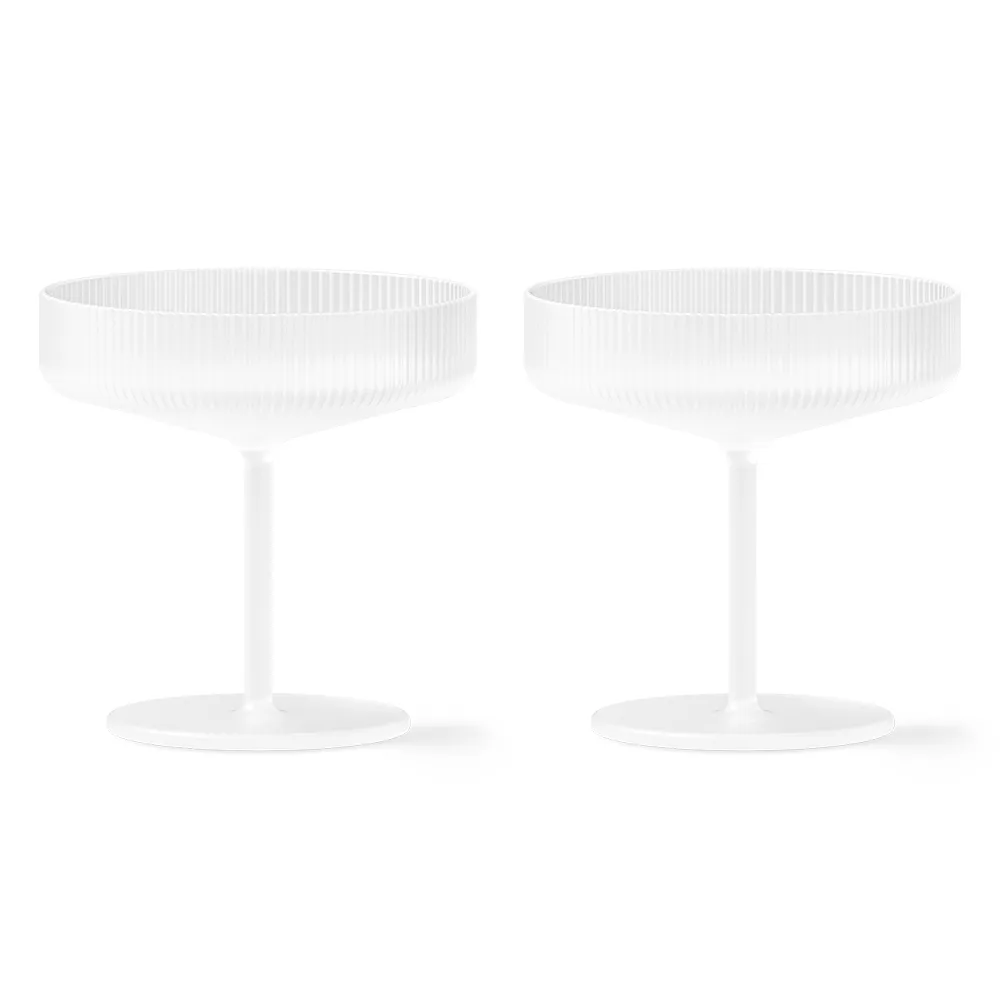 Ferm Living, Ripple Samppanjalasit 2 kpl - Frosted