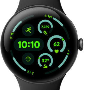Google Pixel Watch 3 (45mm) WiFi -älykello, obsidian