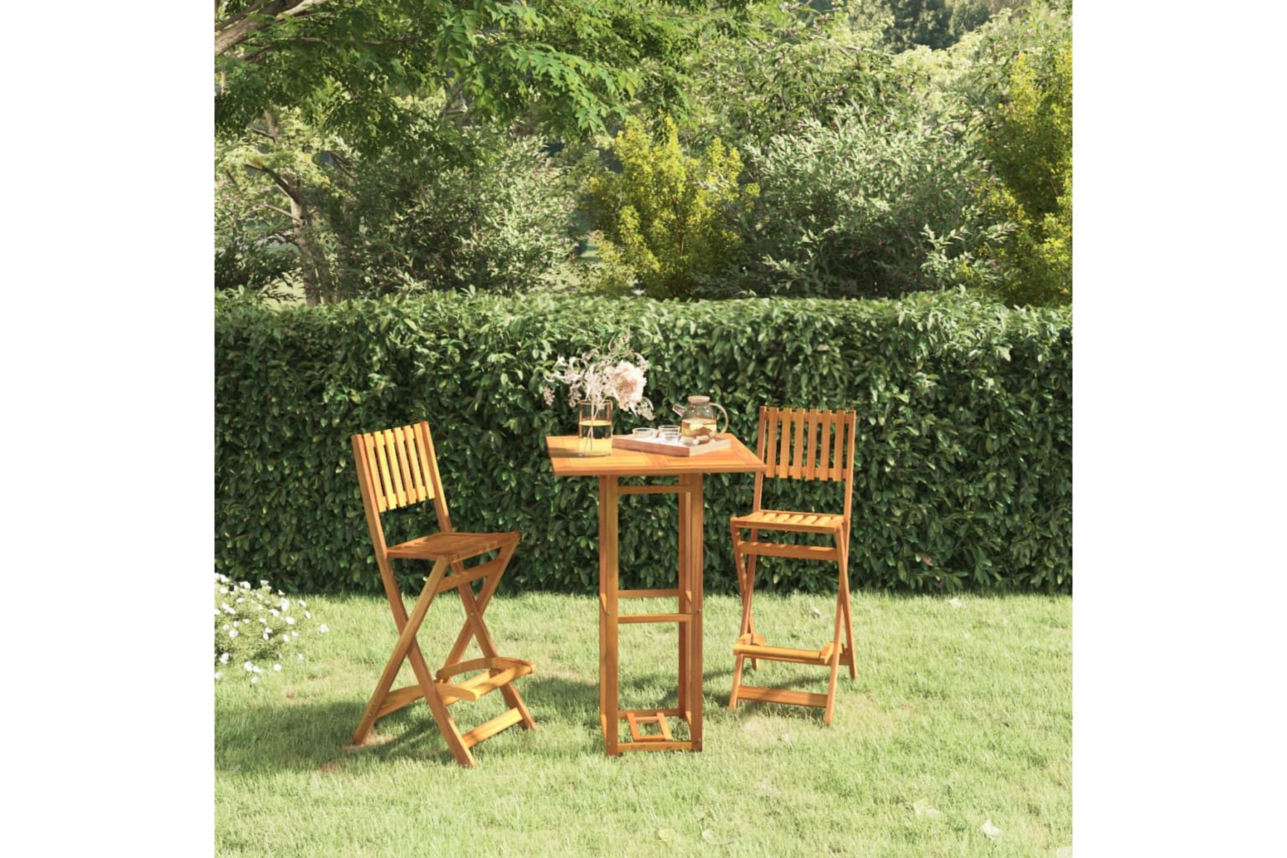 beBasic Bistropöytä 75x75x110 cm täysi akaasiapuu - Ruskea
