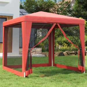beBasic Juhlateltta 4 verkkosivuseinää punainen 2,5x2,5 m HDPE - Punainen