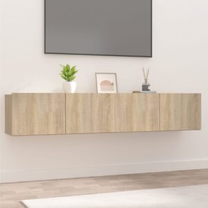 beBasic TV-tasot 2 kpl Sonoma-tammi 80x30x30 cm tekninen puu - Ruskea