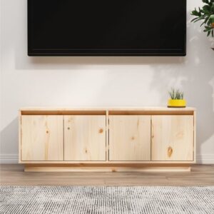 beBasic TV-taso 110x34x40 cm täysi mänty - Ruskea