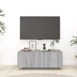 beBasic TV-taso harmaa Sonoma 100x35x40 cm tekninen puu - Harmaa