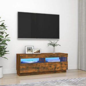 beBasic TV-taso LED-valoilla savutammi 100x35x40 cm - Ruskea