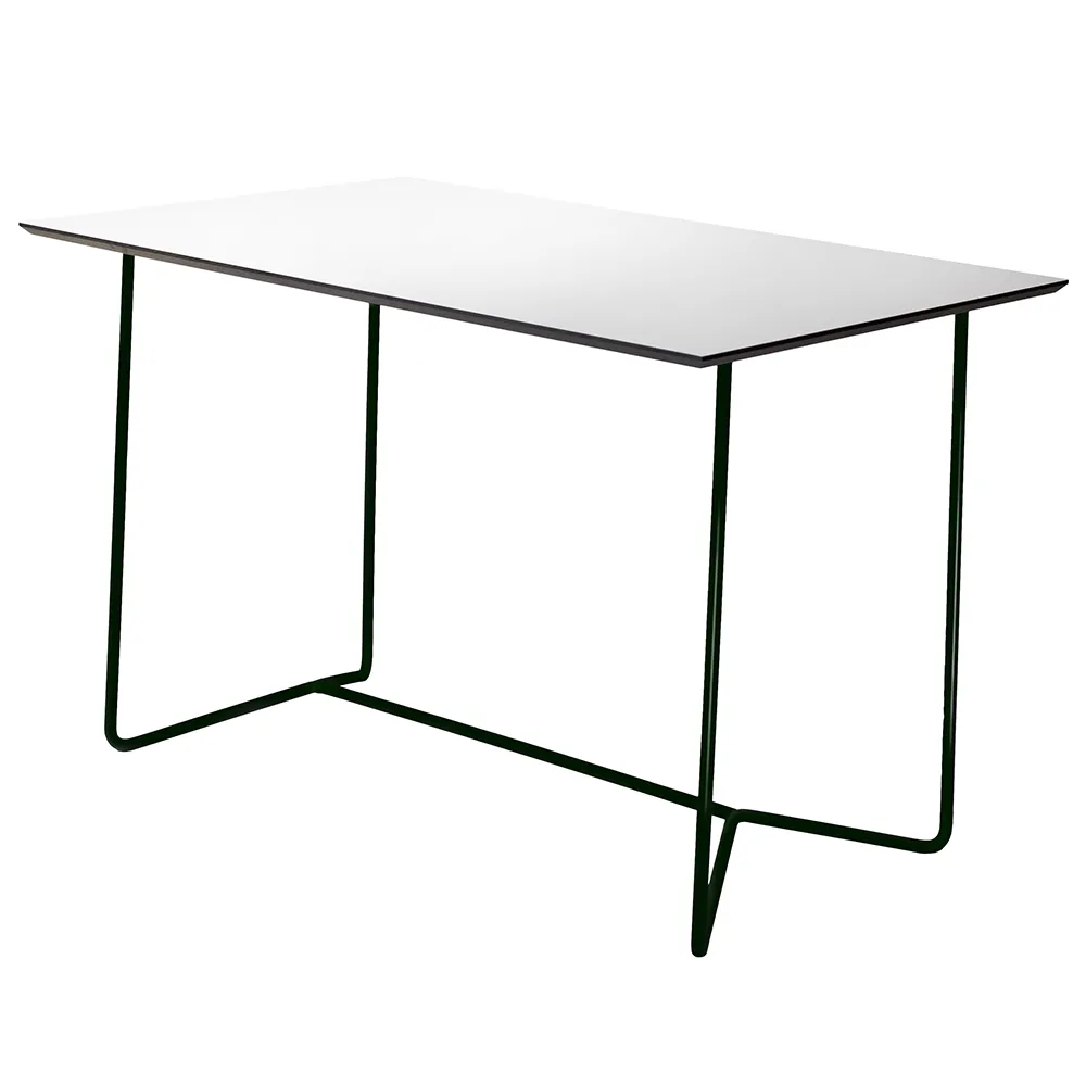 Grythyttan Stålmöbler, High Tech pöytä 70x110Cm Valkoinen laminaatti / musta jalusta