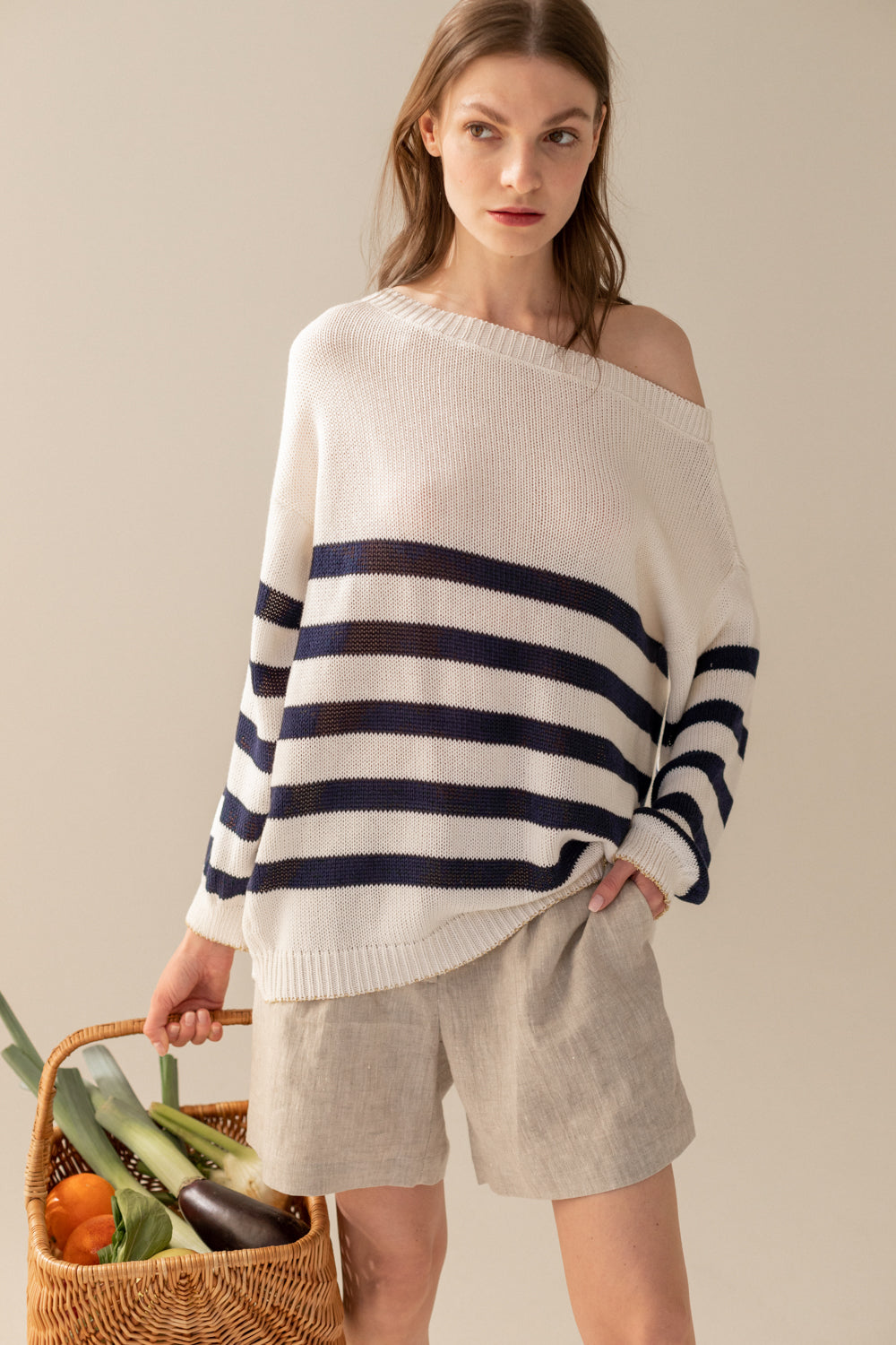Pellavaiset Shortsit Beige
