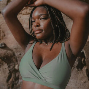 Istana Draped Bikini Top Army
