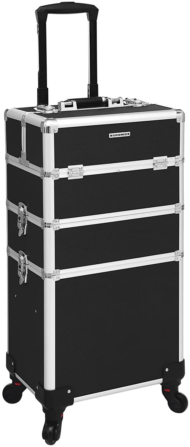 XL Smink resväska Professionellt frisörväska 34,8 x 25 x 71,5 cm Svart