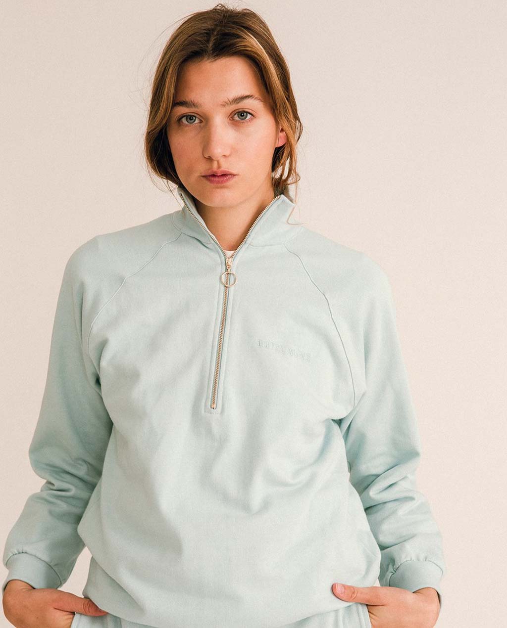 JUTELAUNE half zip collegepaita vaaleansininen