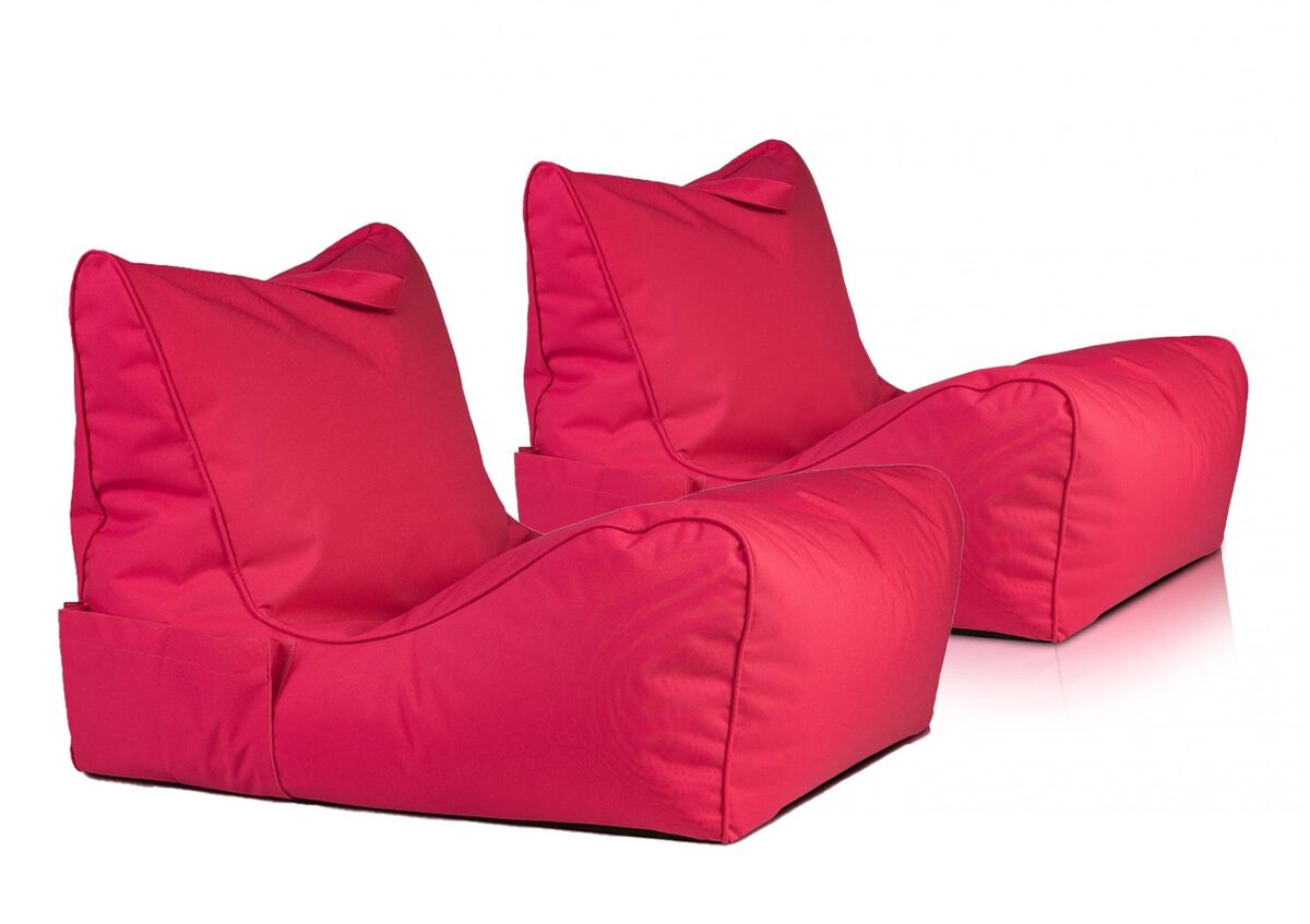 Jade Outdoor säkkituolit 2 kpl setti tumma pinkki