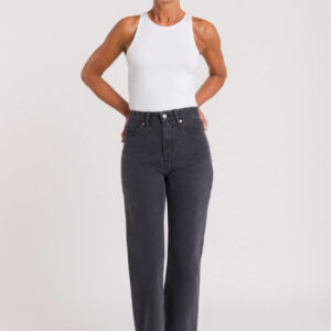 Liora Cropped Jeans Clean Recycled Worn Black