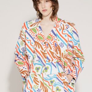 Kadarka Blazer Folkdoodle White