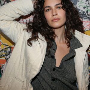 Keneila Organic Cotton Corduroy Coat Winter White