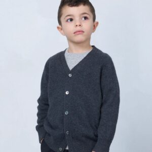 Kids Cashmere Cardigan Anthracite