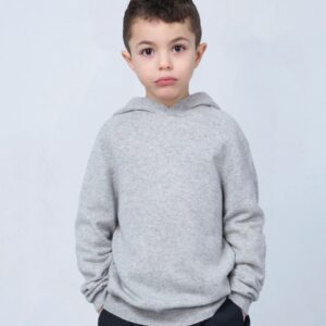 Kids Cashmere Hoodie Grey