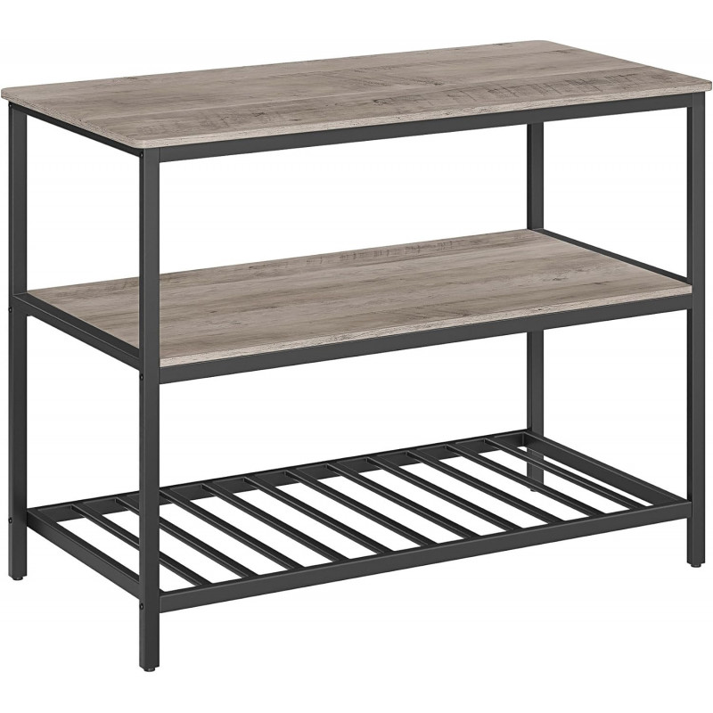 Keittiösaareke 3 tasoa 120 x 60 x 90 cm Industrial Greige-musta