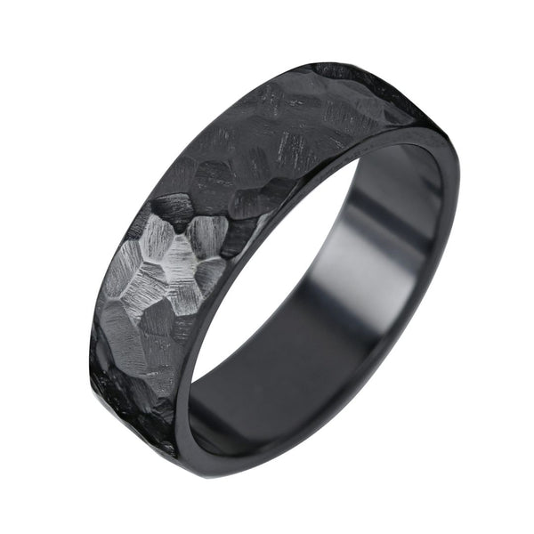 Kohinoor Duetto Black Edition, Rock kihlasormus, 7 mm, musta zirkonium 006-817