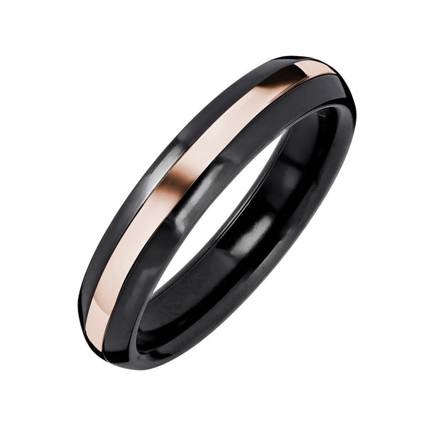 Kohinoor Duetto Black Edition kihlasormus, 4,5 mm, zirkonium punakultaraidalla 006-093P