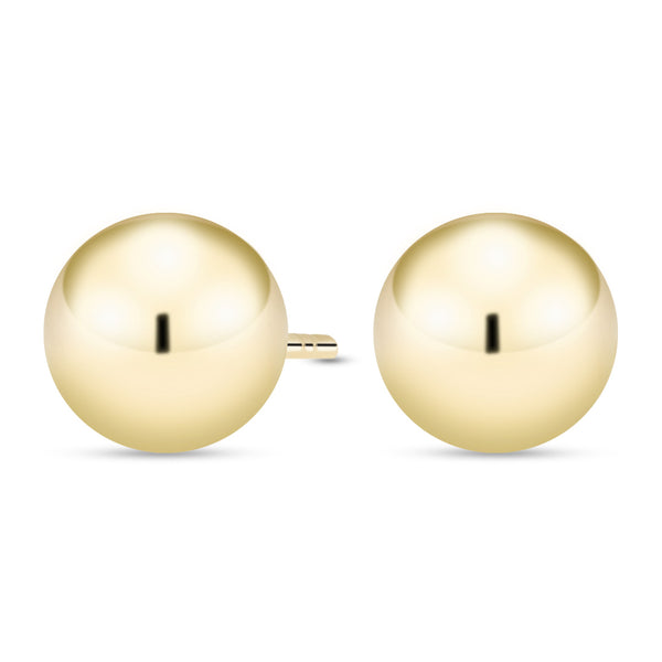 Kultaiset pallokorvakorut, 8mm pallo, 14K keltakulta