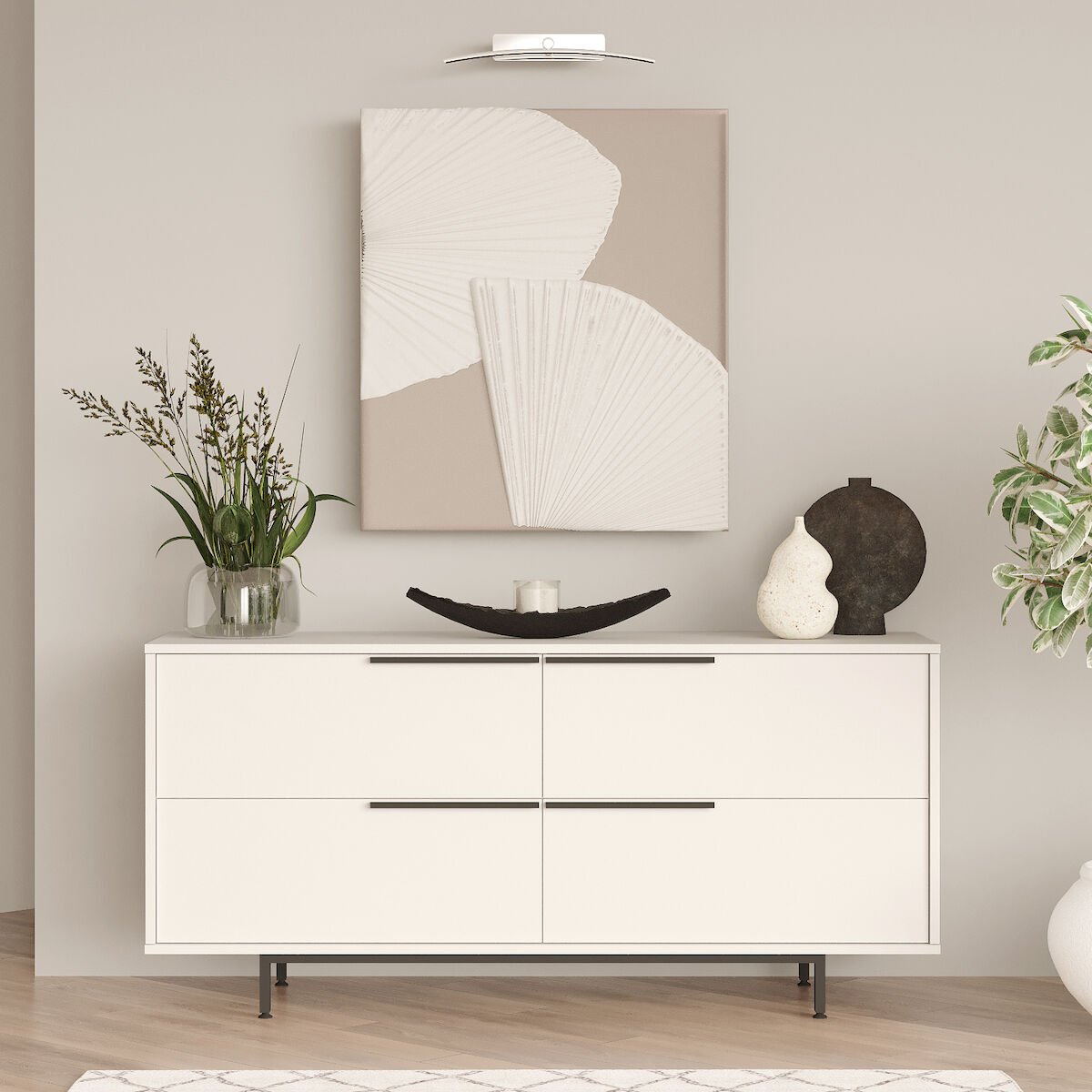 Kuusio senkki 160x45x74 cm valkoinen