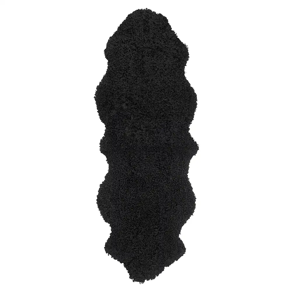 Skinnwille, Curly Lampaannahka 60x180 cm Black