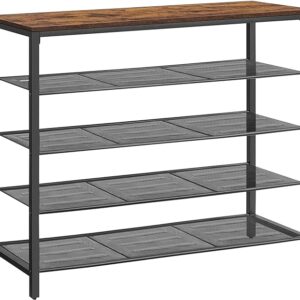 Kenkähylly Konsolipöytä, jossa 4 Verkko Hyllyä, Teollinen Muotoilu - Vintage Ruskea 120 x 30 x 92,5 cm