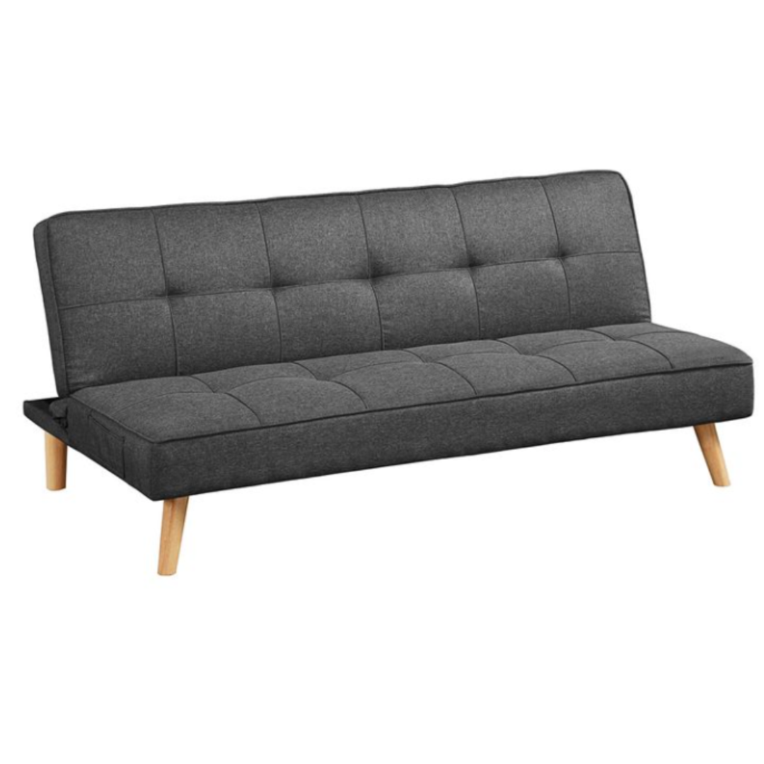 Vuodesohva 3-istuttava Tummanharmaa Pellavakangas 175 x 83 x 76 cm